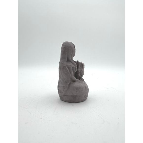 Athena Goddess with Owl Gypsum Statue Goddess Deity Figurine Altar Statue Decor - Picture 3 of 5